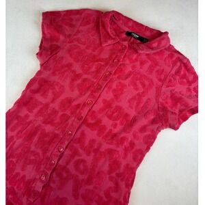 Jaded London Terry Towel Romper Playsuit Button Front Pink Lettering Size US 10